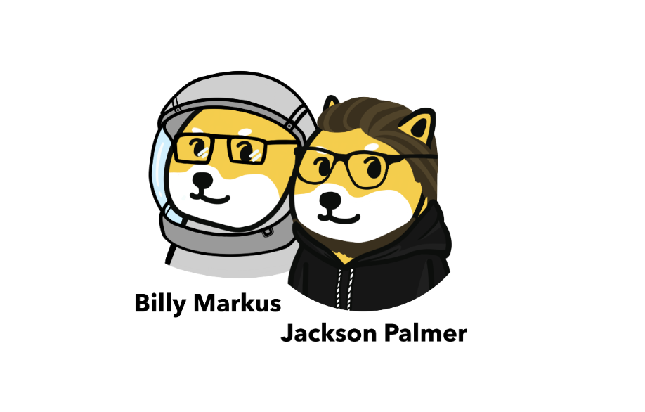 Dogecoin creators Billy Markus and Jackson Palmer illustration